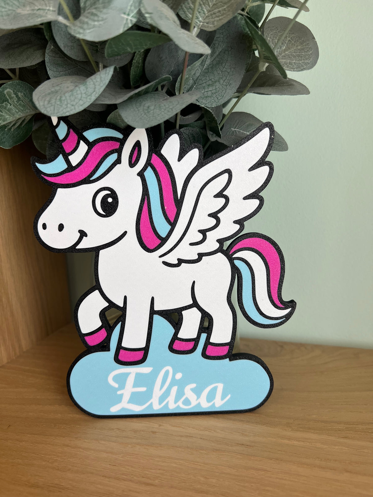 Unicornio alado decorativo personalizado para habitación infantil