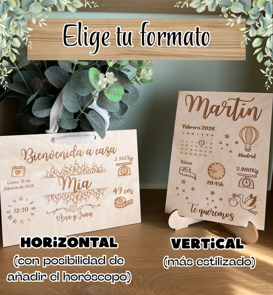 Tabla natalicia personalizada de madera