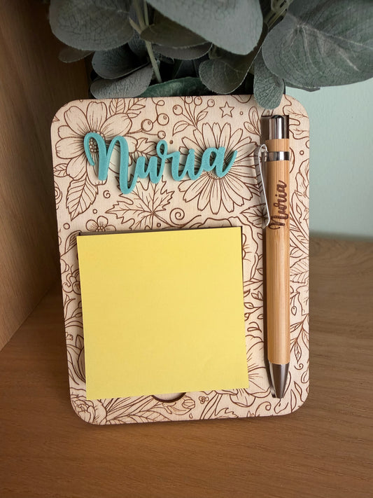 Porta post-it grabado