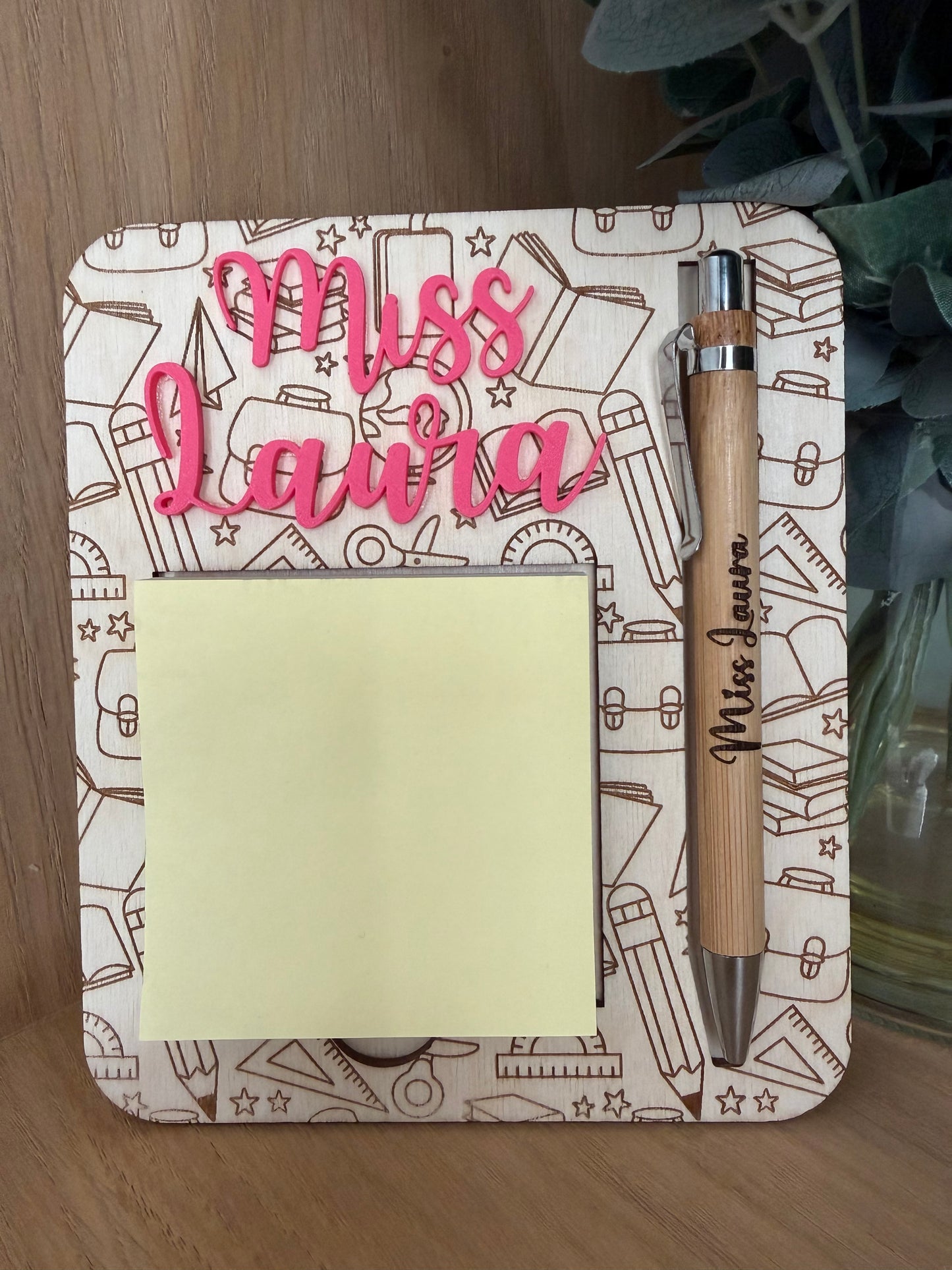 Porta post-it grabado