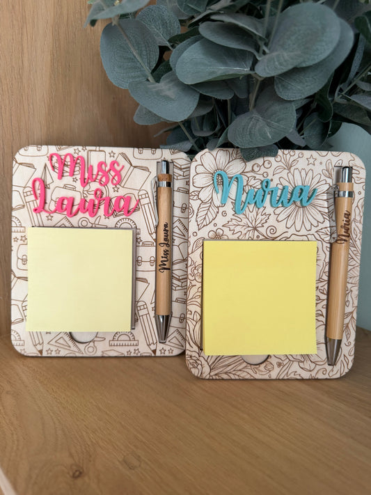 Porta post-it grabado