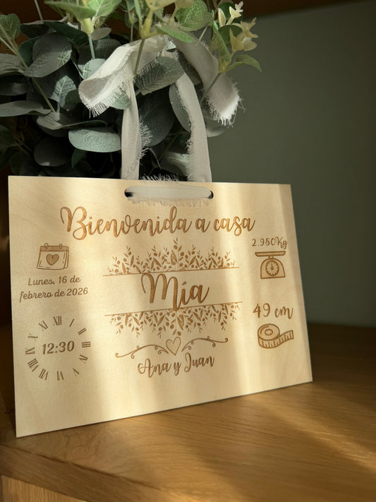 Placa natalicia de madera