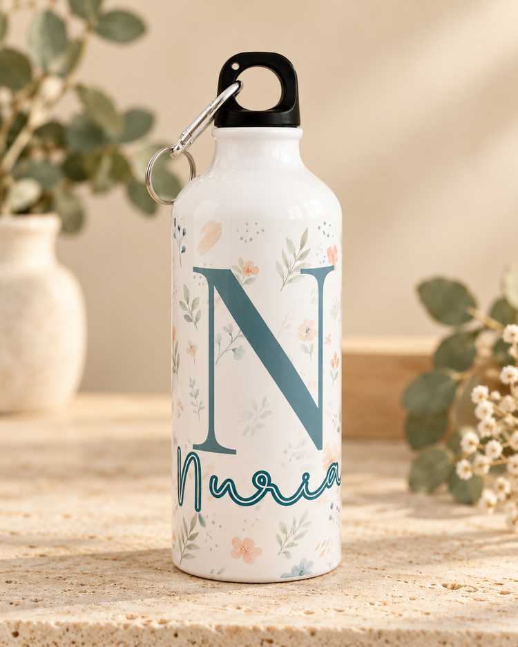 Botella personalizada 600 ml, modelo Flores