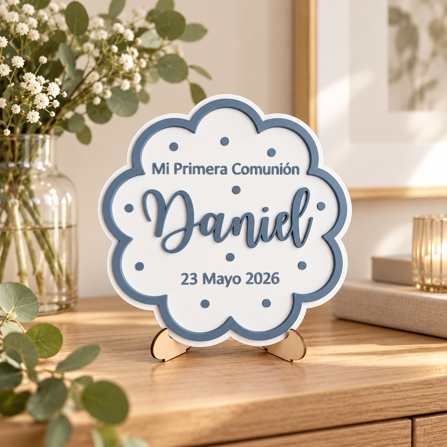 Placa personalizada Mi Primera Comunión Daniel 23 Mayo 2026