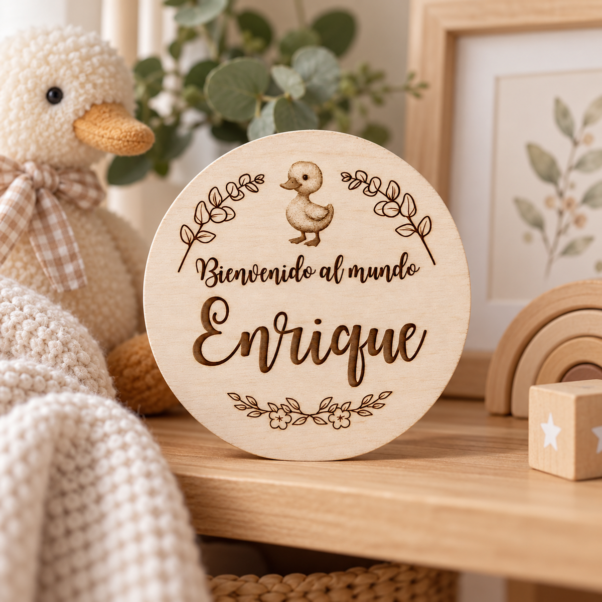 Placa Bienvenido al mundo Enrique del pack 13 placas