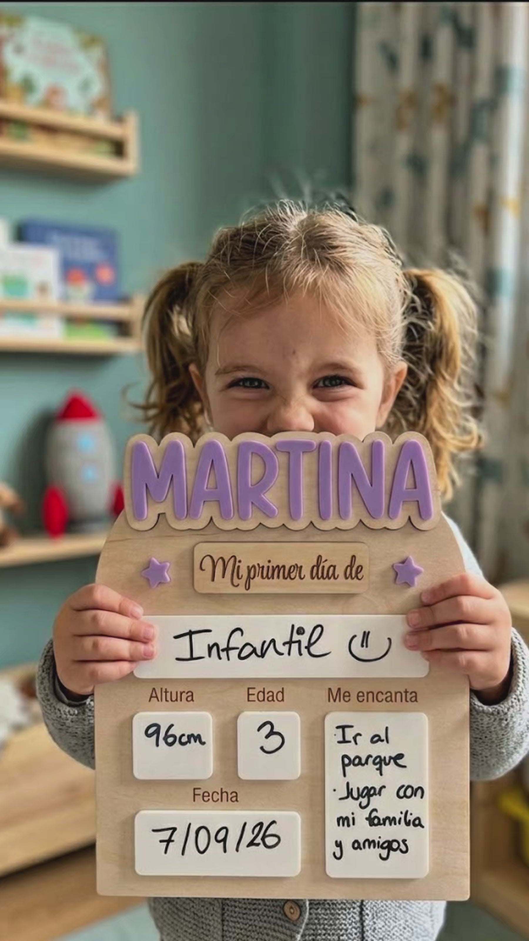 Tabla personalizada «Mi primer y último día» en uso.